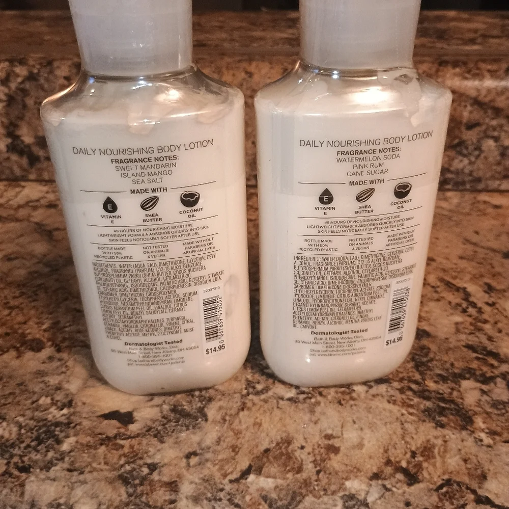 Bath & Body Works Island Margarita and Watermelon Mojito Lotions New